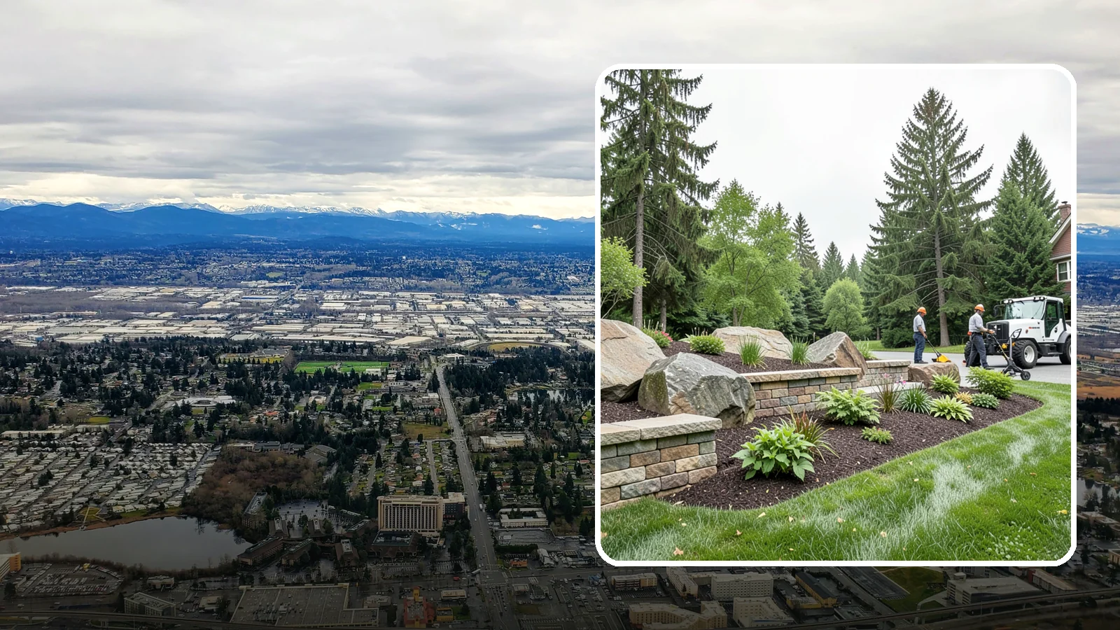 Boulder Placement in SeaTac, King County, WA - Natural boulders placed as focal points, accents, and functional features in the landscape.
