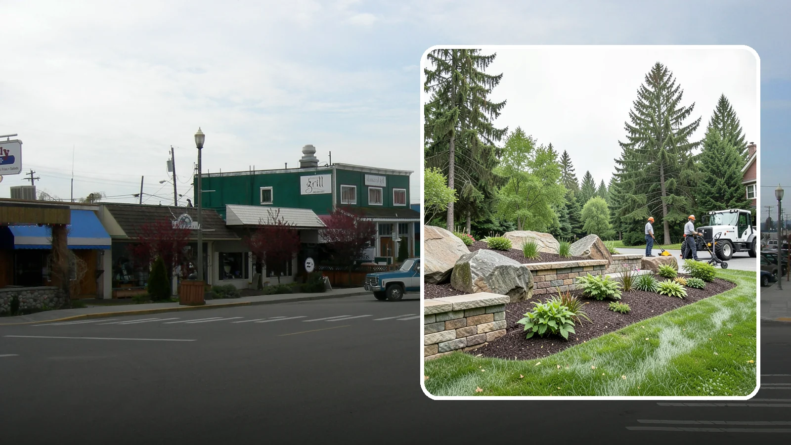 Boulder Placement in Stanwood, Snohomish County, WA - Natural boulders placed as focal points, accents, and functional features in the landscape.