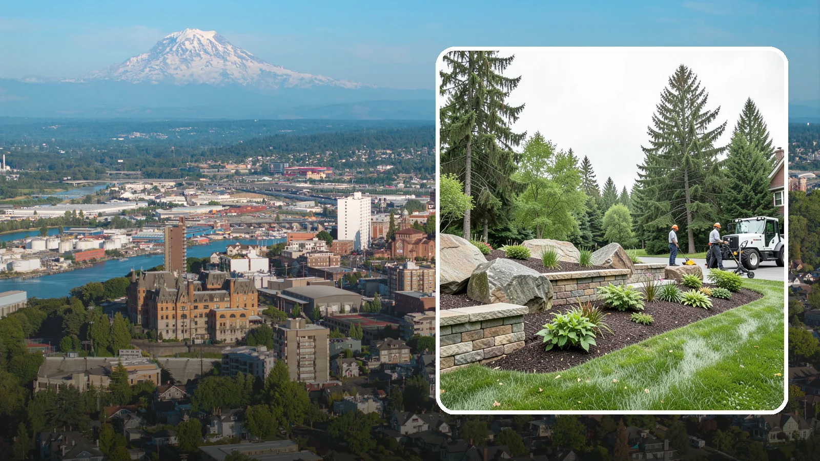 Boulder Placement in Tacoma, Pierce County, WA - Natural boulders placed as focal points, accents, and functional features in the landscape.
