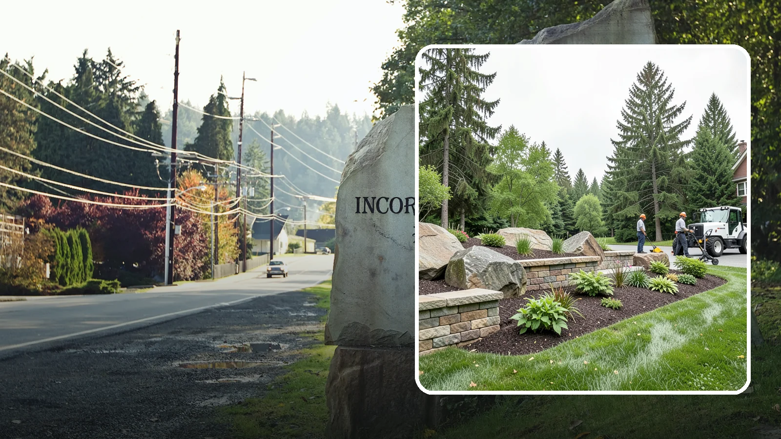 Boulder Placement in Wilkeson, Pierce County, WA - Natural boulders placed as focal points, accents, and functional features in the landscape.