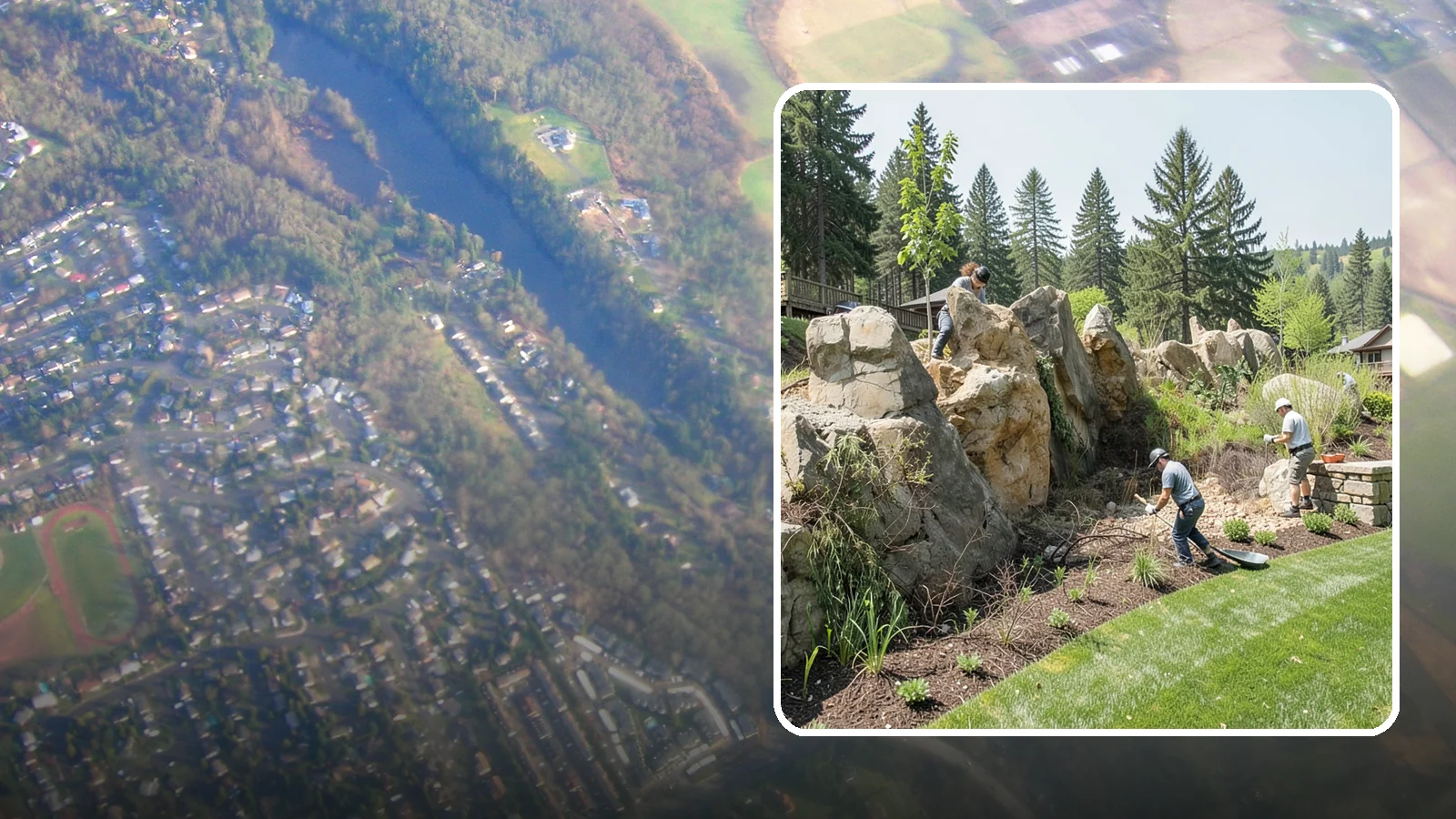 Boulder Retaining Wall in Algona, King County, WA - A rugged wall of large stacked boulders that stabilizes steep PNW slopes with a bold, naturalistic look and excellent drainage.