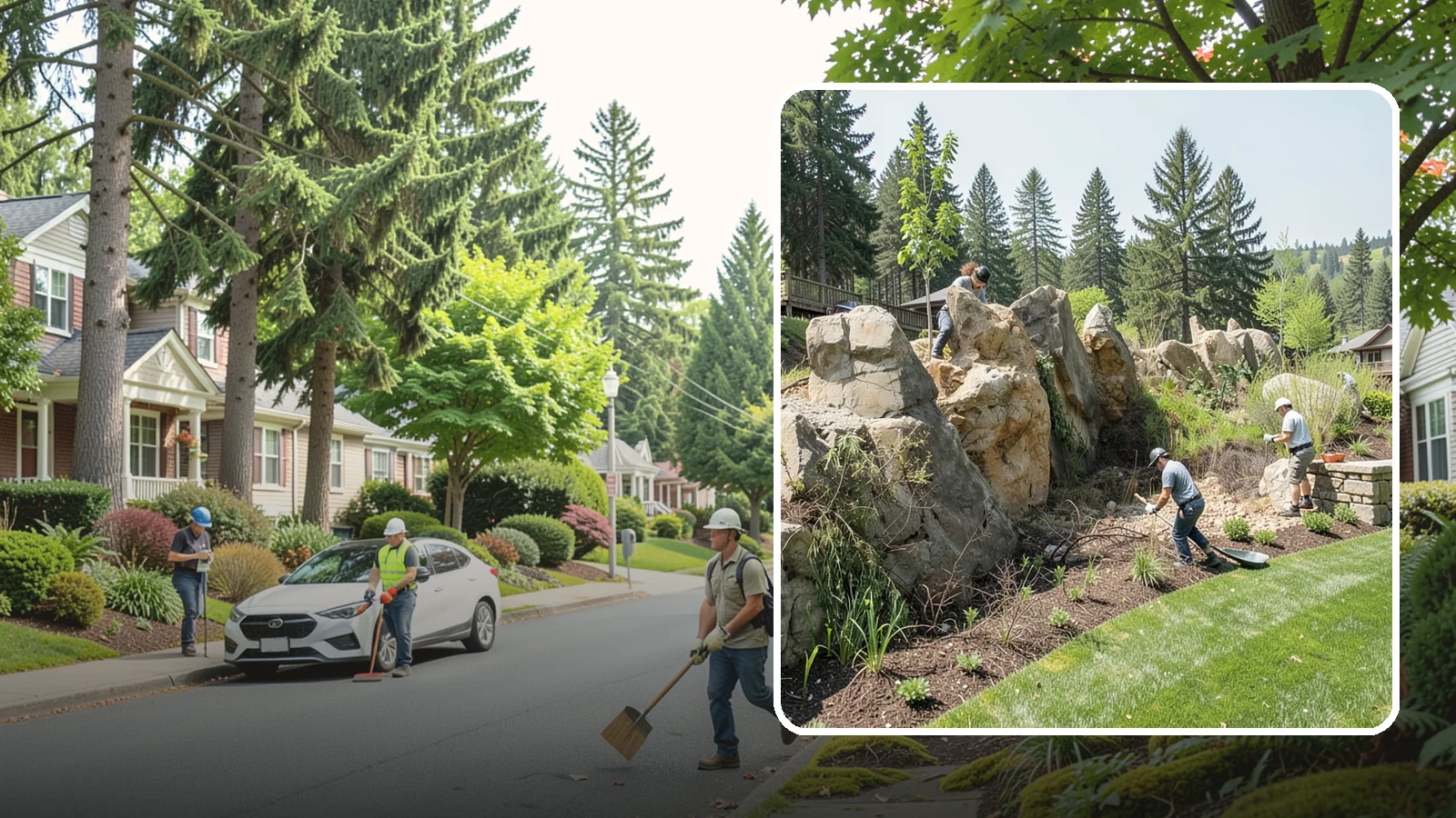 Boulder Retaining Wall in Beaux Arts Village, King County, WA - A rugged wall of large stacked boulders that stabilizes steep PNW slopes with a bold, naturalistic look and excellent drainage.