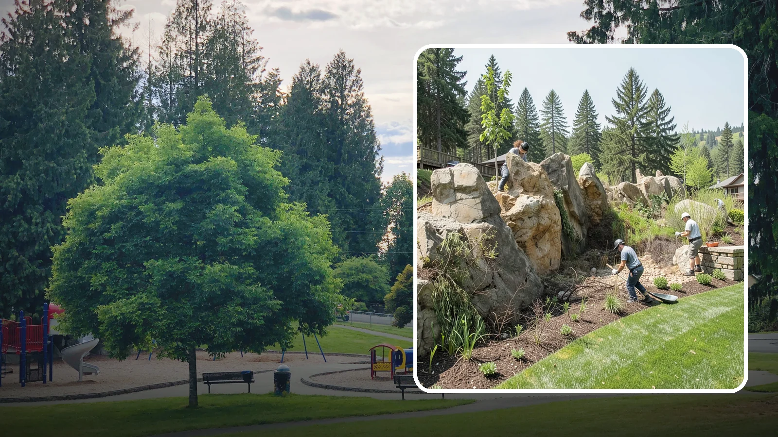 Boulder Retaining Wall in Bonney Lake, Pierce County, WA - A rugged wall of large stacked boulders that stabilizes steep PNW slopes with a bold, naturalistic look and excellent drainage.