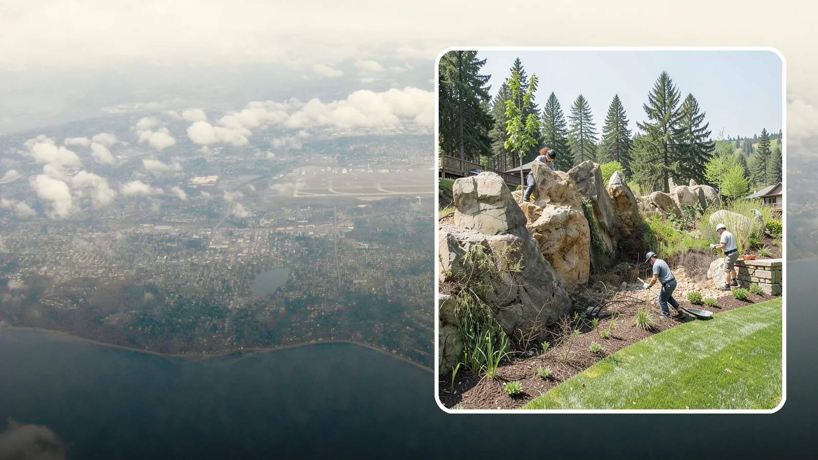 Boulder Retaining Wall in Burien, King County, WA - A rugged wall of large stacked boulders that stabilizes steep PNW slopes with a bold, naturalistic look and excellent drainage.