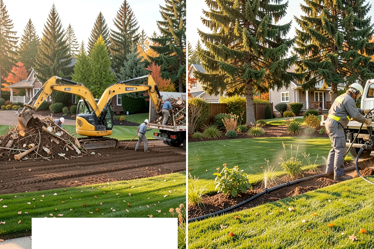 Boulder Retaining Wall in Concrete, Skagit County, WA - Excavate and bench the slope
