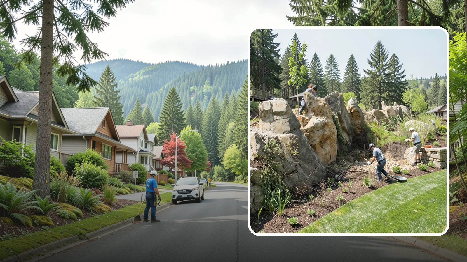 Boulder Retaining Wall in Darrington, Snohomish County, WA - A rugged wall of large stacked boulders that stabilizes steep PNW slopes with a bold, naturalistic look and excellent drainage.