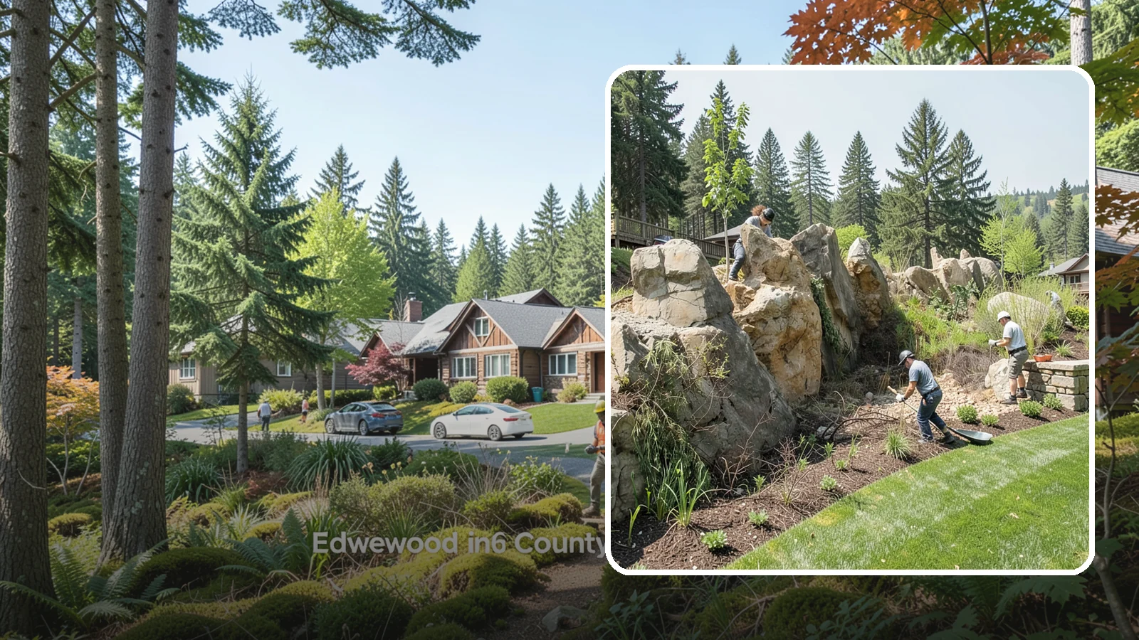 Boulder Retaining Wall in Edgewood, Pierce County, WA - A rugged wall of large stacked boulders that stabilizes steep PNW slopes with a bold, naturalistic look and excellent drainage.