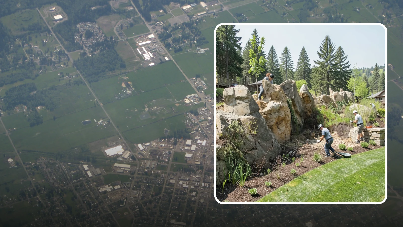 Boulder Retaining Wall in Enumclaw, King County, WA - A rugged wall of large stacked boulders that stabilizes steep PNW slopes with a bold, naturalistic look and excellent drainage.
