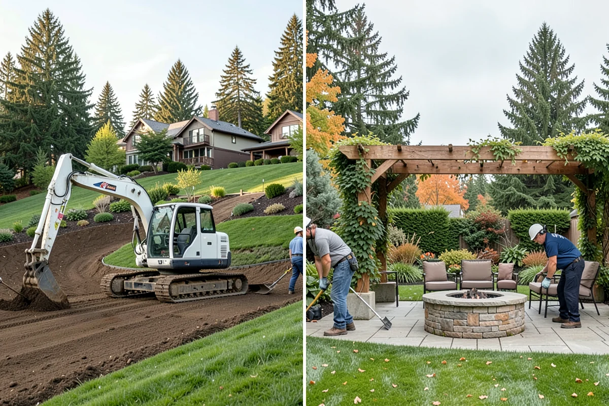 Boulder Retaining Wall in Fircrest, Pierce County, WA - Excavate and bench the slope