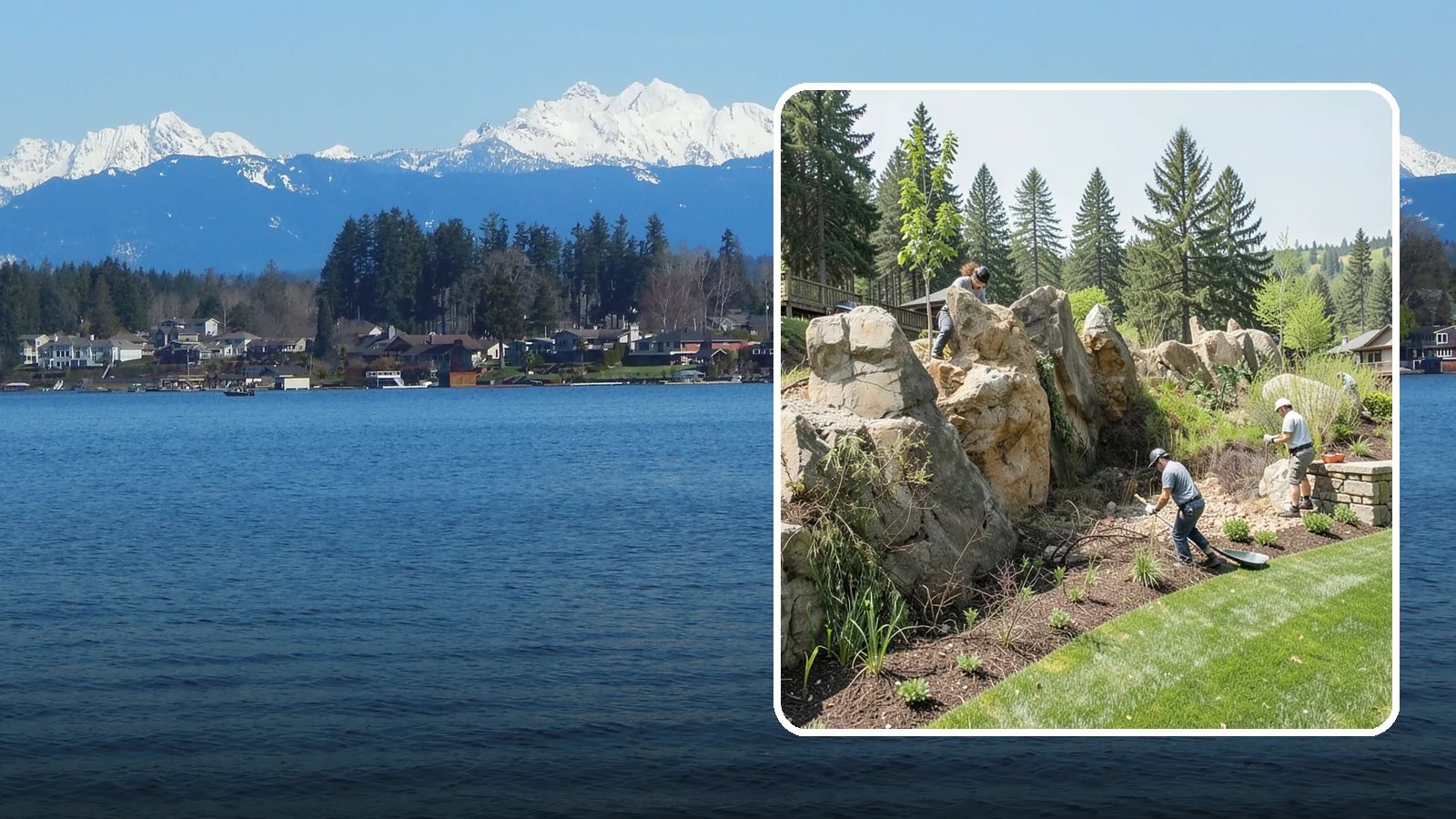 Boulder Retaining Wall in Lake Stevens, Snohomish County, WA - A rugged wall of large stacked boulders that stabilizes steep PNW slopes with a bold, naturalistic look and excellent drainage.