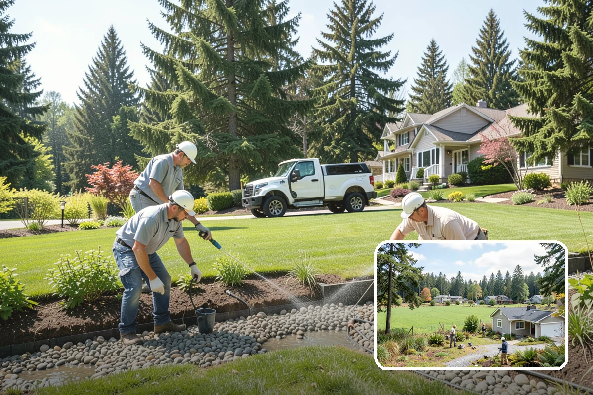 Boulder Retaining Wall in Lyman, Skagit County, WA - Excellent free-draining performance in wet climates