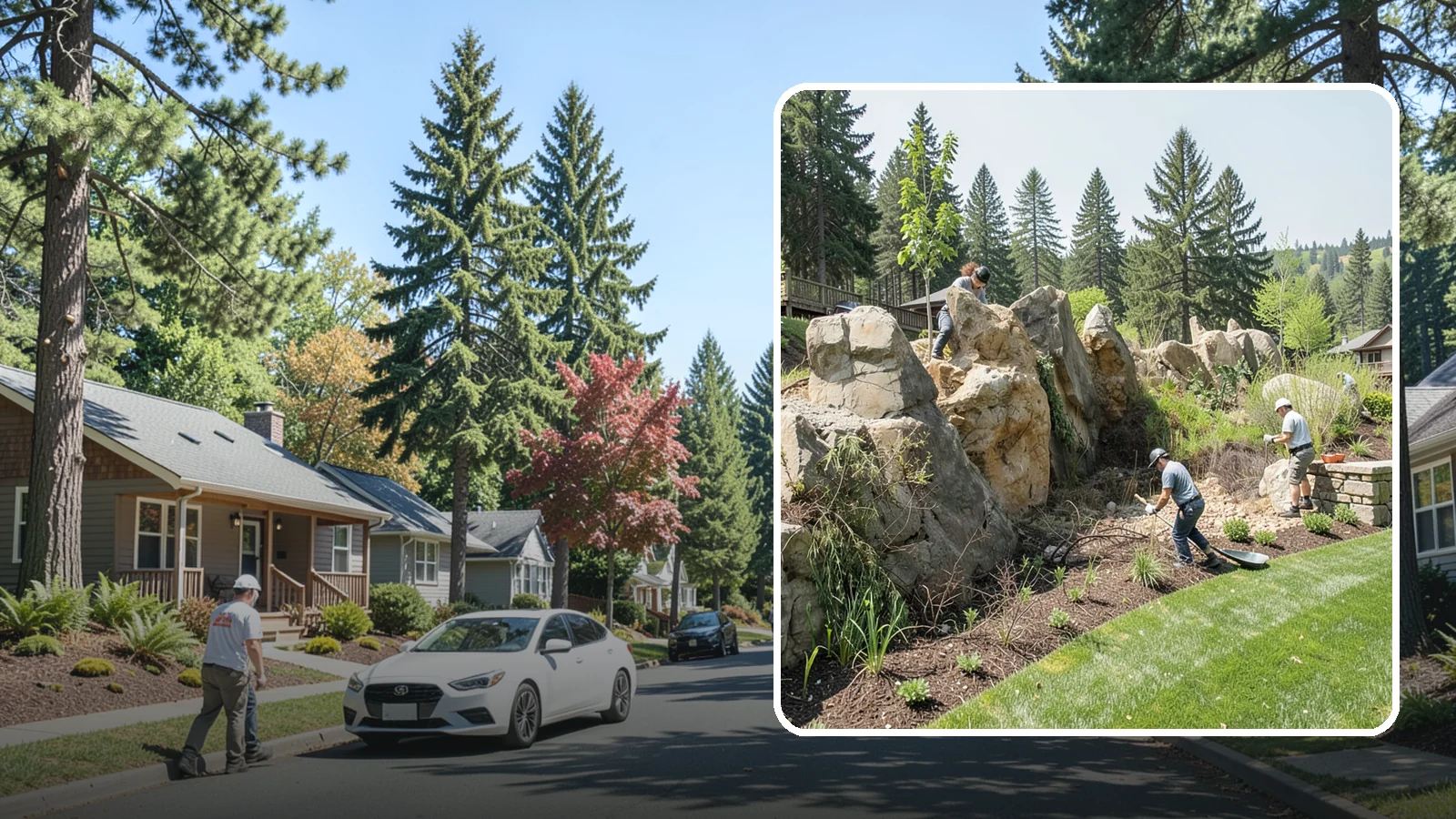 Boulder Retaining Wall in Orting, Pierce County, WA - A rugged wall of large stacked boulders that stabilizes steep PNW slopes with a bold, naturalistic look and excellent drainage.
