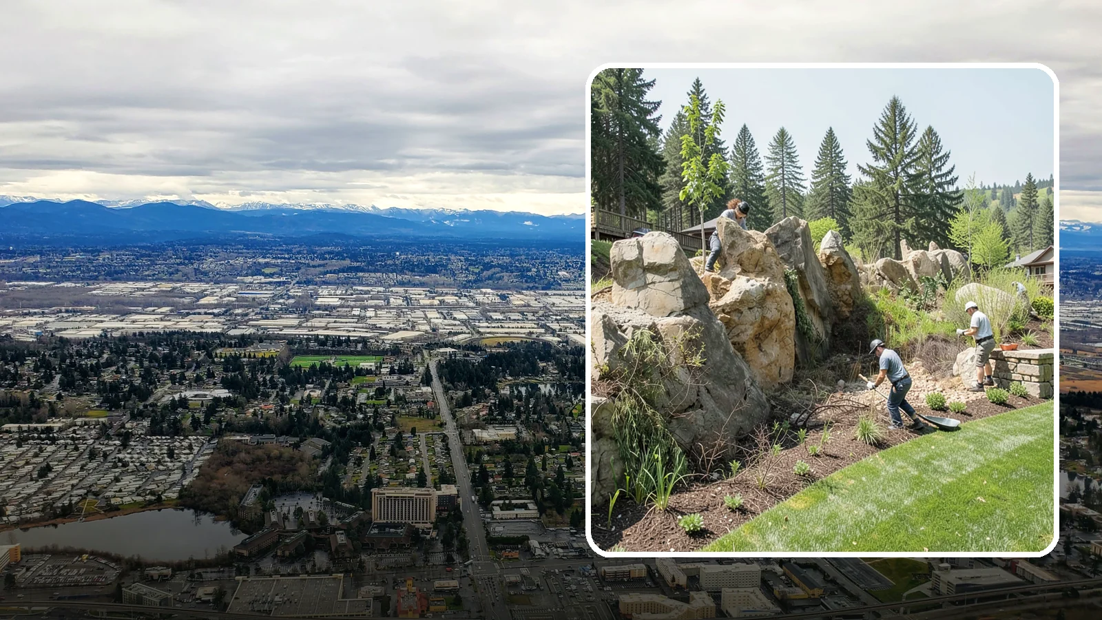 Boulder Retaining Wall in SeaTac, King County, WA - A rugged wall of large stacked boulders that stabilizes steep PNW slopes with a bold, naturalistic look and excellent drainage.