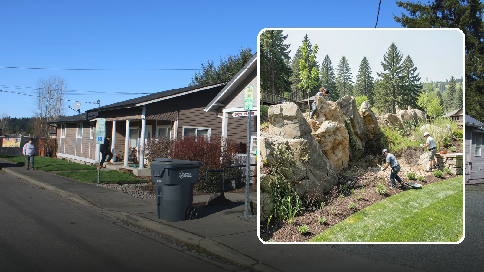 Boulder Retaining Wall in South Prairie, Pierce County, WA - A rugged wall of large stacked boulders that stabilizes steep PNW slopes with a bold, naturalistic look and excellent drainage.