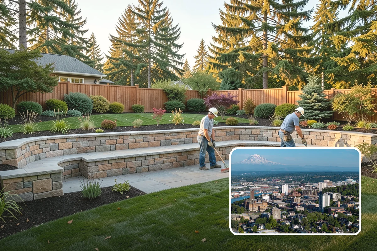 Boulder Retaining Wall in Tacoma, Pierce County, WA - Excellent free-draining performance in wet climates
