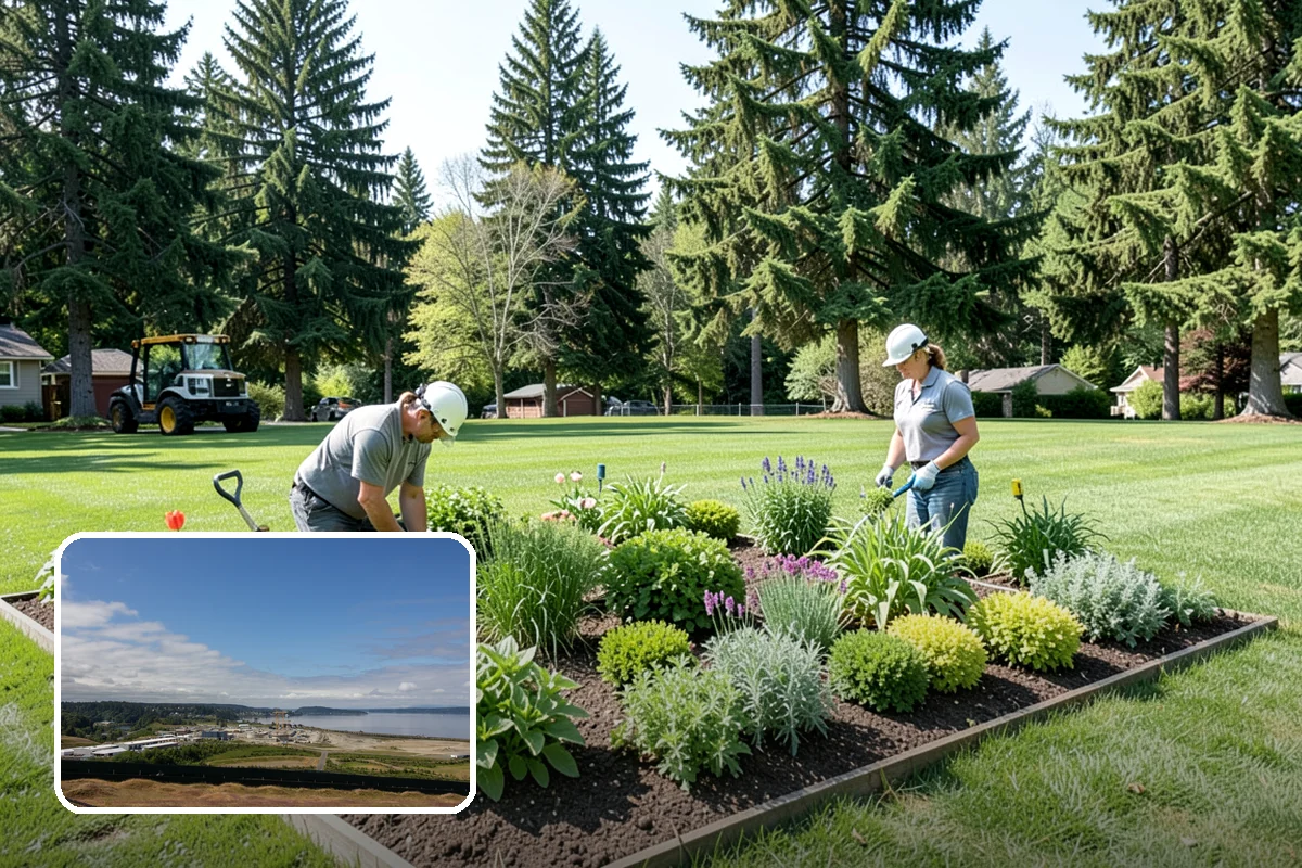 Boulder Retaining Wall in University Place, Pierce County, WA - Excellent free-draining performance in wet climates