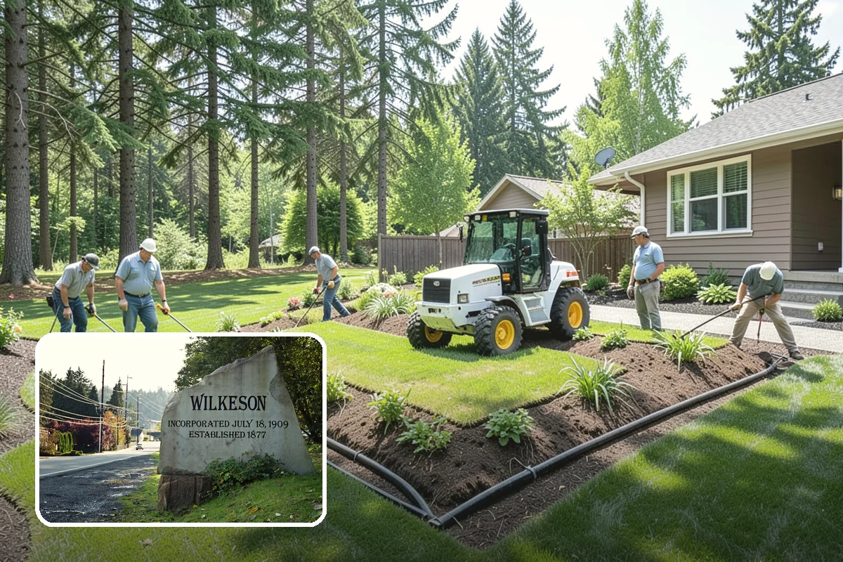 Boulder Retaining Wall in Wilkeson, Pierce County, WA - Excellent free-draining performance in wet climates