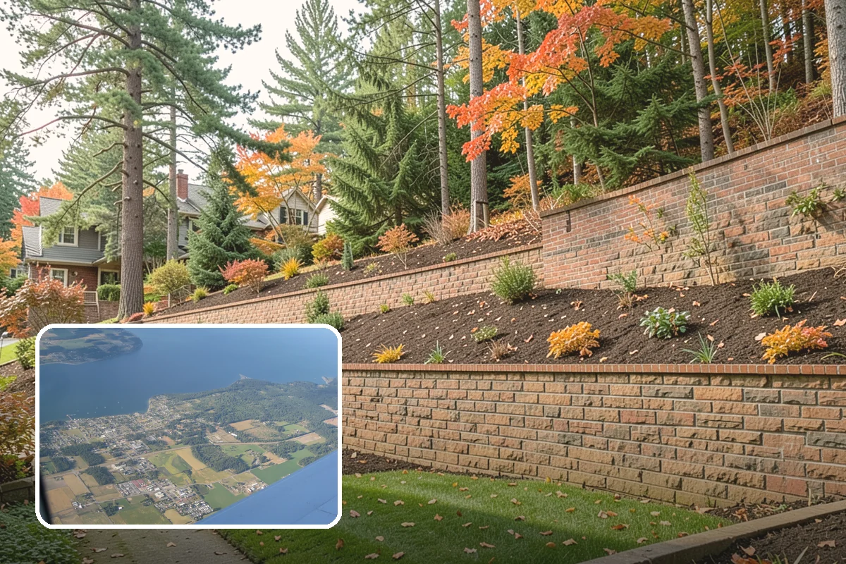 Boulder Wall Installation in Coupeville, Island County, WA - Massive stones provide strong, gravity-based retention