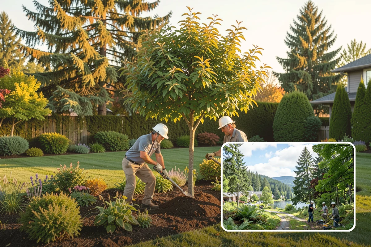 Boulder Wall Installation in Lake Forest Park, King County, WA - Massive stones provide strong, gravity-based retention