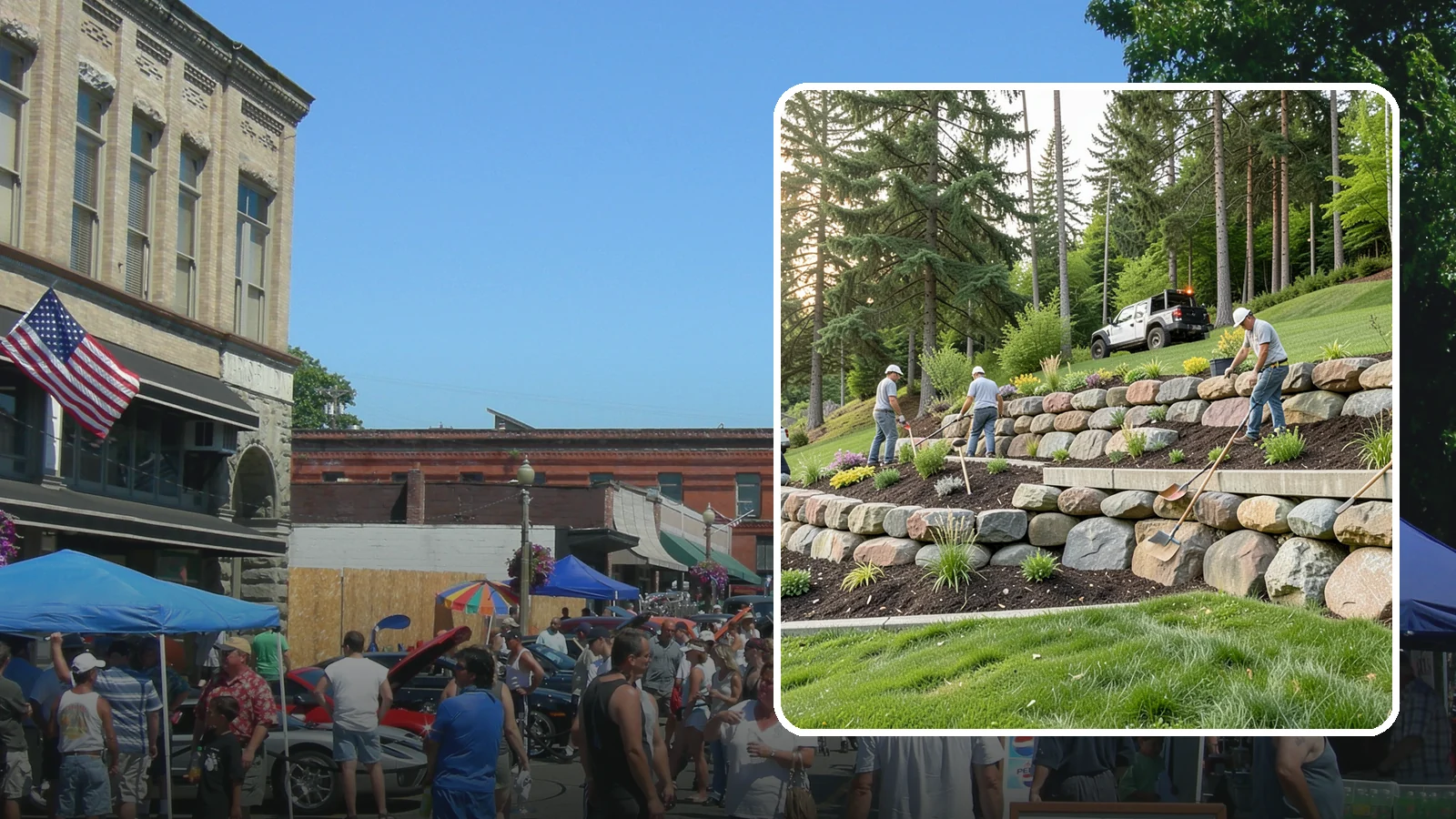 Boulder Wall Installation in Snohomish, Snohomish County, WA - We place large landscape boulders into rugged retaining walls built to handle Northwest slopes and runoff.