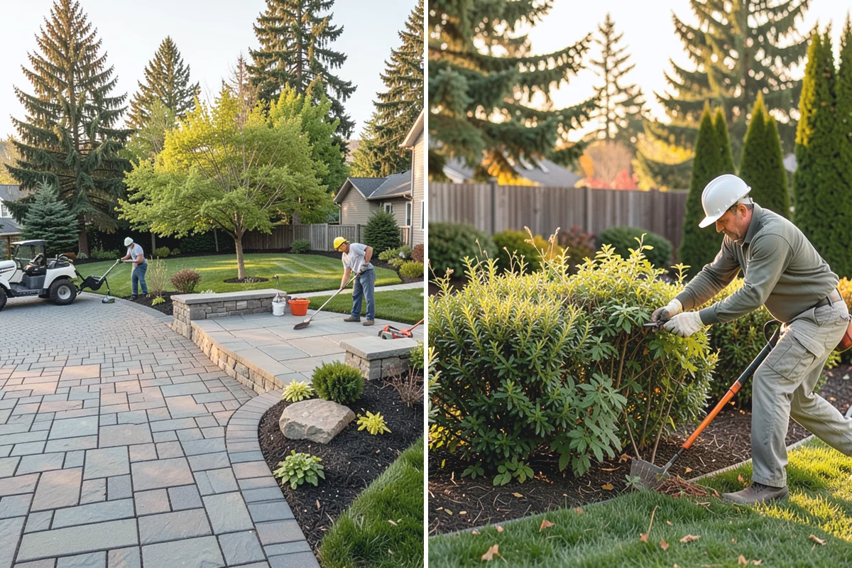 Brick Paver Installation in Beaux Arts Village, King County, WA - Lay out patterns and confirm drainage grade