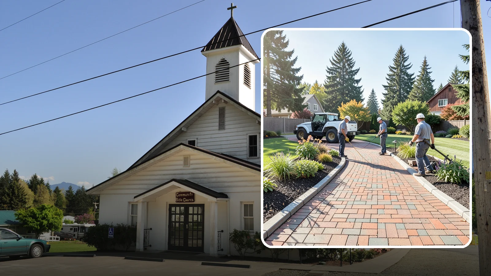Brick Paver Installation in Concrete, Skagit County, WA - Classic clay brick pavers that hold their color for decades, ideal for traditional PNW walkways, courtyards, and garden paths.