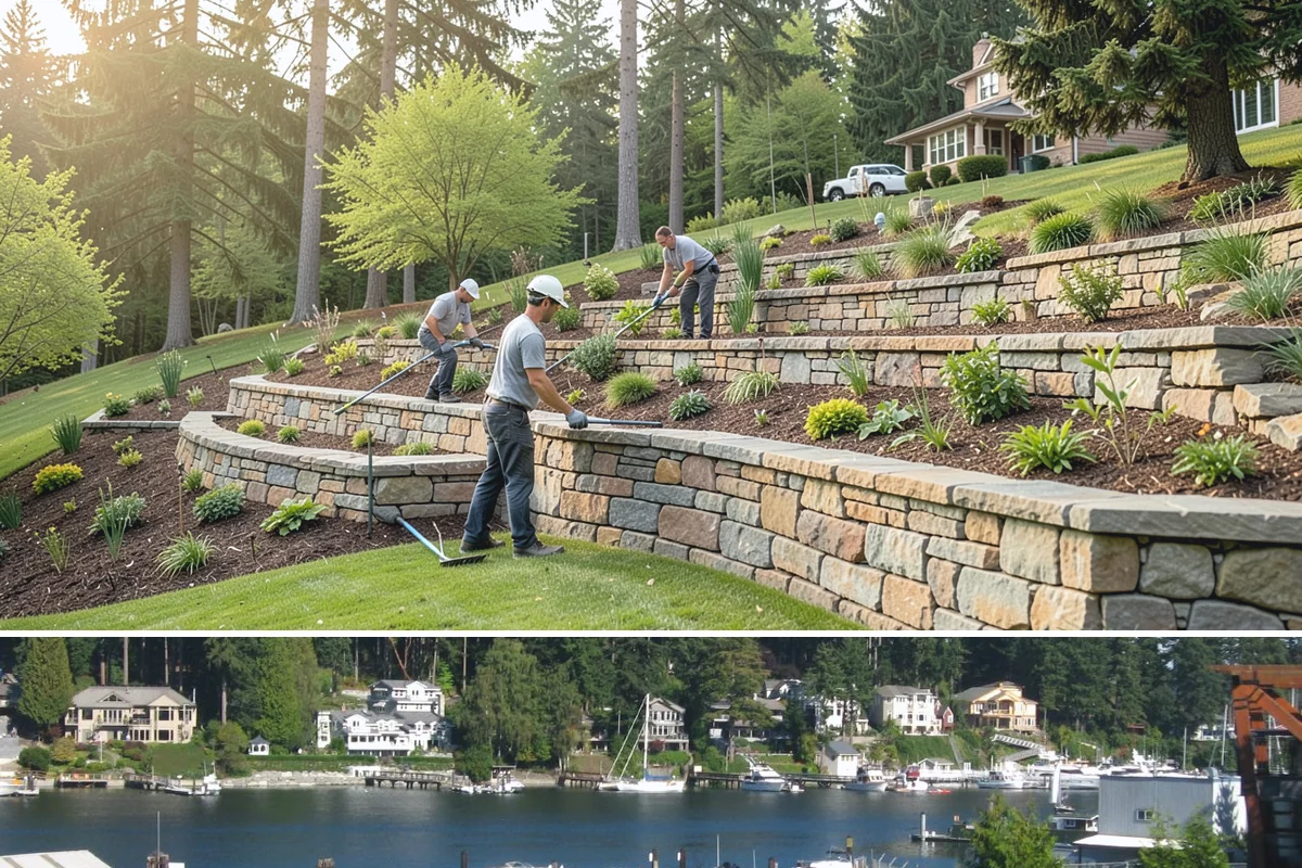 Brick Paver Installation in Gig Harbor, Pierce County, WA - Ideal in the drier spring-to-fall stretch, though brick's tight joints tolerate our damp climate well once polymeric sand cures.