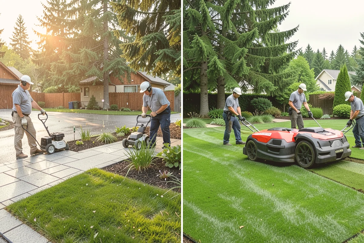 Brick Paver Installation in Langley, Island County, WA - Lay out patterns and confirm drainage grade