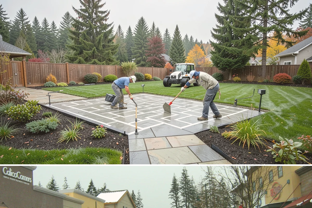 Brick Paver Installation in Mill Creek, Snohomish County, WA - Ideal in the drier spring-to-fall stretch, though brick's tight joints tolerate our damp climate well once polymeric sand cures.