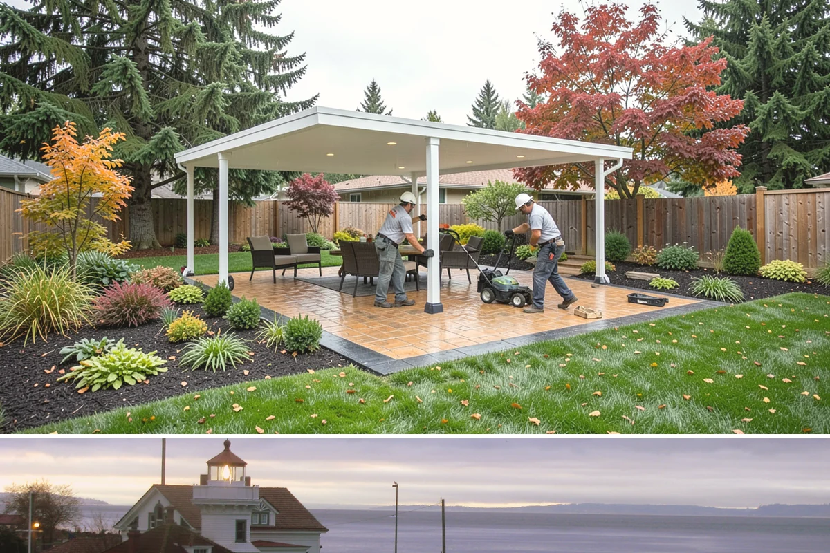 Brick Paver Installation in Mukilteo, Snohomish County, WA - Ideal in the drier spring-to-fall stretch, though brick's tight joints tolerate our damp climate well once polymeric sand cures.