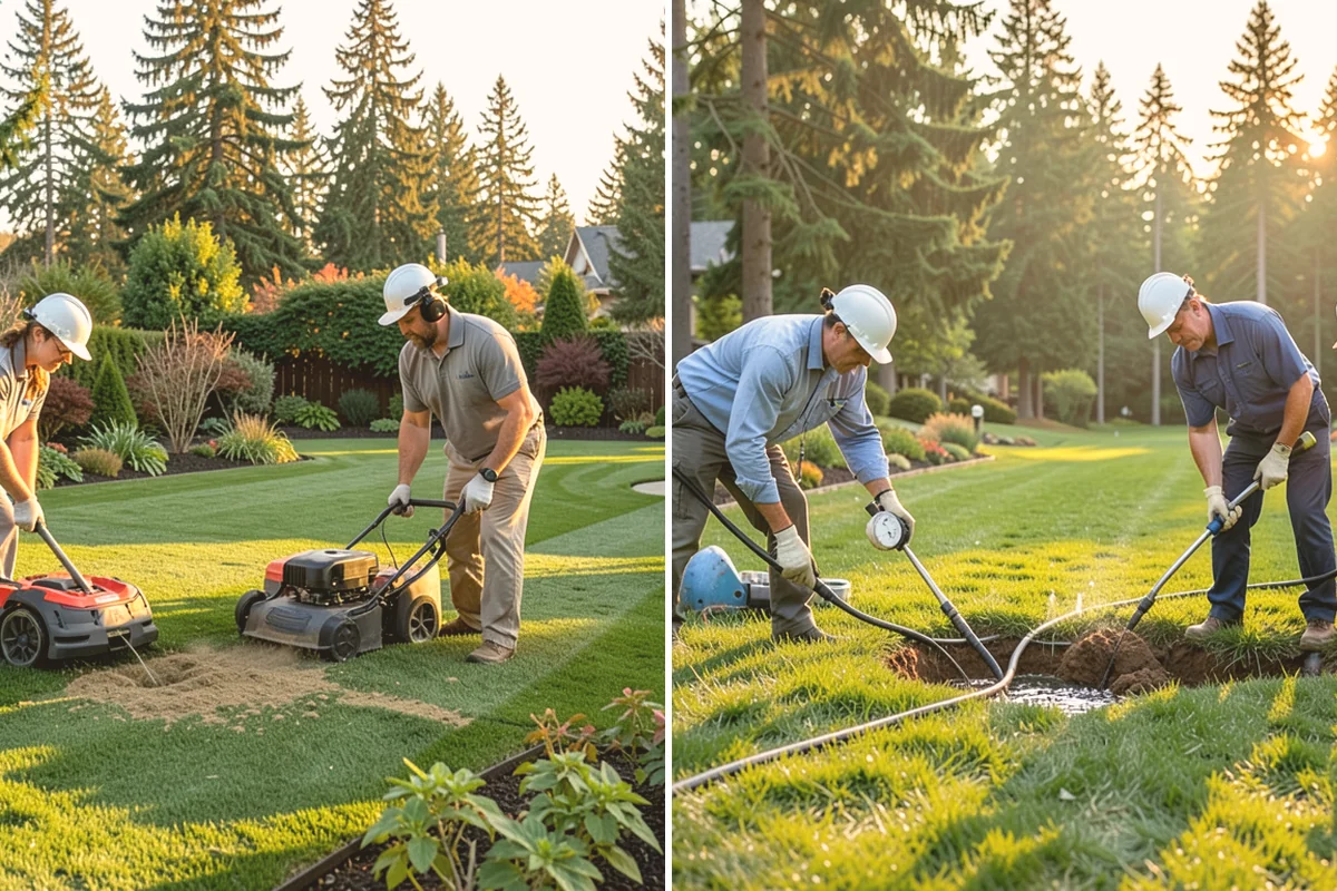 Brick Paver Installation in Newcastle, King County, WA - Lay out patterns and confirm drainage grade