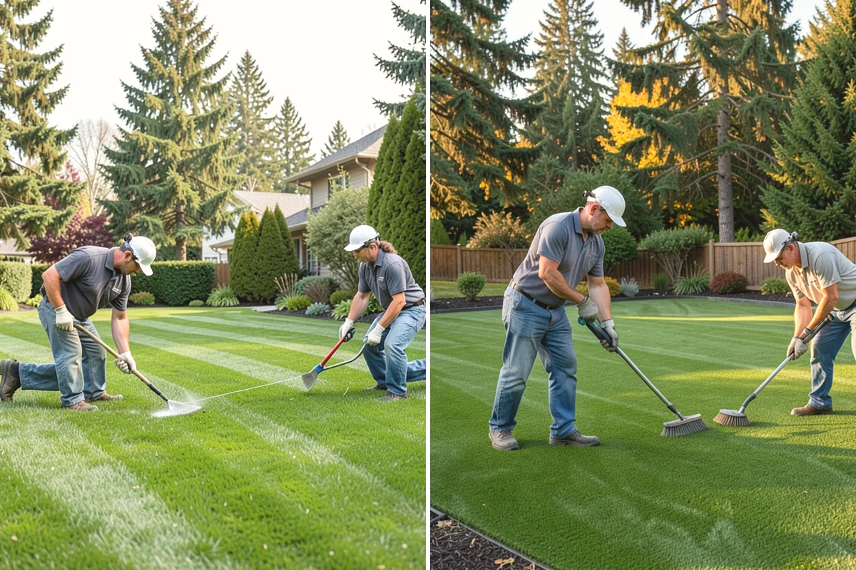 Brick Paver Installation in Steilacoom, Pierce County, WA - Lay out patterns and confirm drainage grade
