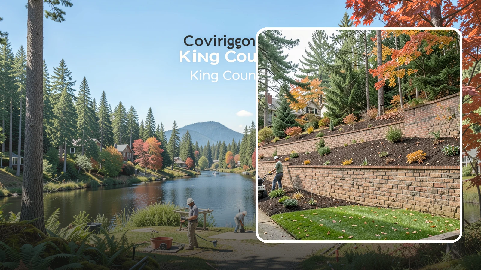 Brick Retaining Wall in Covington, King County, WA - A classic mortared brick wall that brings refined, traditional curb appeal to Northwest homes while retaining modest slopes.