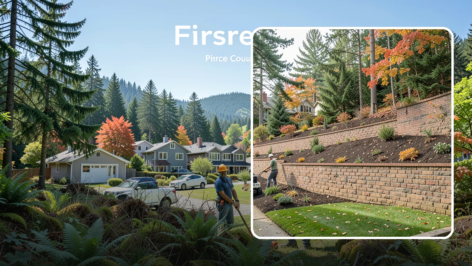 Brick Retaining Wall in Fircrest, Pierce County, WA - A classic mortared brick wall that brings refined, traditional curb appeal to Northwest homes while retaining modest slopes.