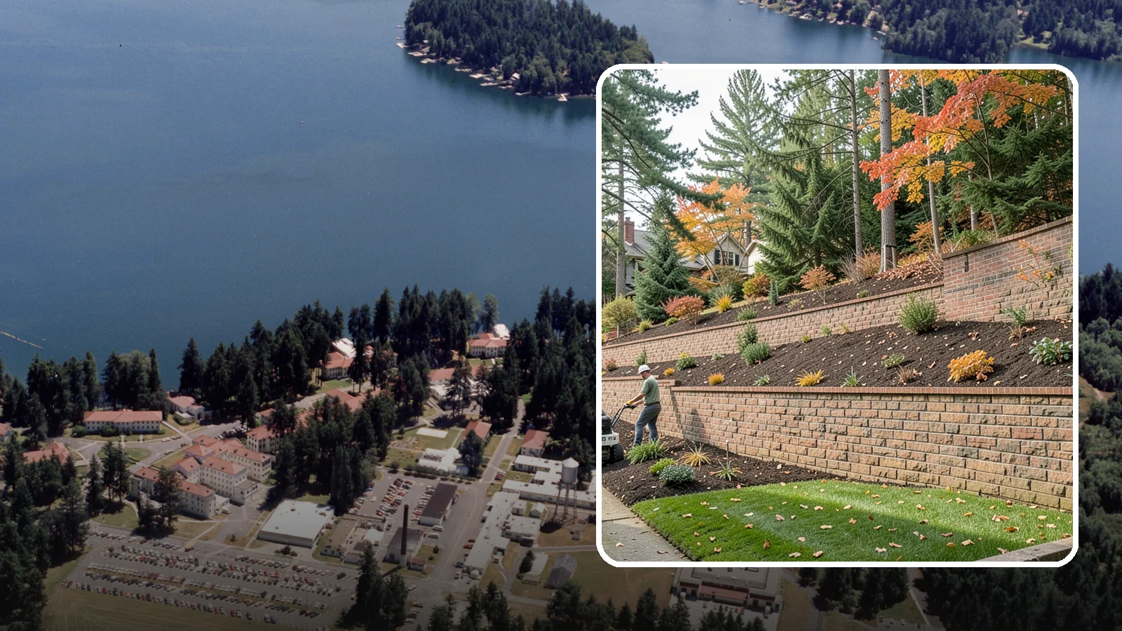 Brick Retaining Wall in Lakewood, Pierce County, WA - A classic mortared brick wall that brings refined, traditional curb appeal to Northwest homes while retaining modest slopes.