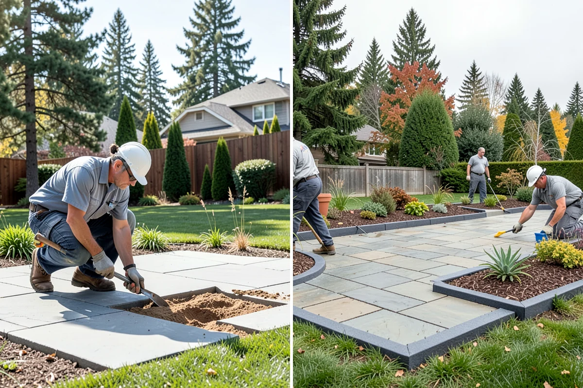 Brick Retaining Wall in Maple Valley, King County, WA - Excavate and pour a reinforced concrete footing
