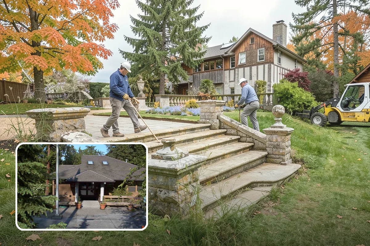 Brick Retaining Wall in Yarrow Point, King County, WA - Elegant, traditional curb appeal