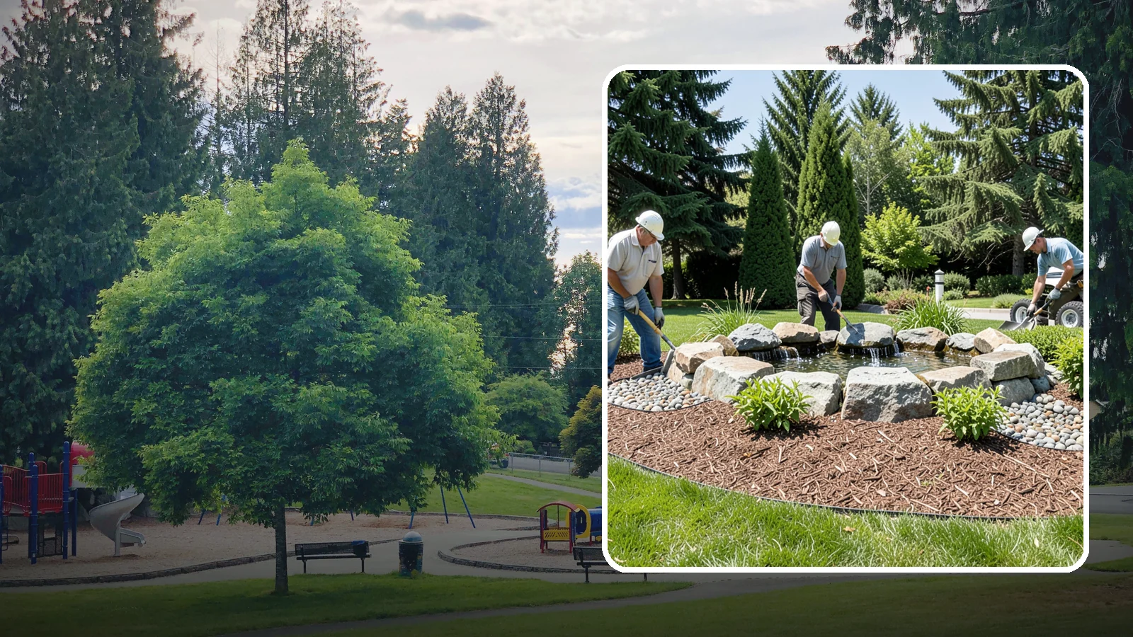 Bubbling Rock Installation in Bonney Lake, Pierce County, WA - We install self-contained bubbling rock features that add the soothing sound of water without the upkeep of a pond.