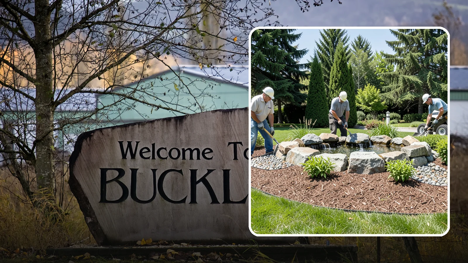 Bubbling Rock Installation in Buckley, Pierce County, WA - We install self-contained bubbling rock features that add the soothing sound of water without the upkeep of a pond.