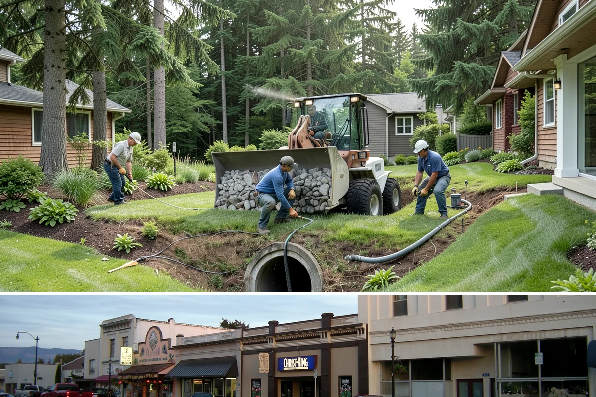 Bubbling Rock Installation in Burlington, Skagit County, WA - Bubbling rocks can be installed in most seasons, though drier spring-to-fall conditions make excavation and stone setting easier...