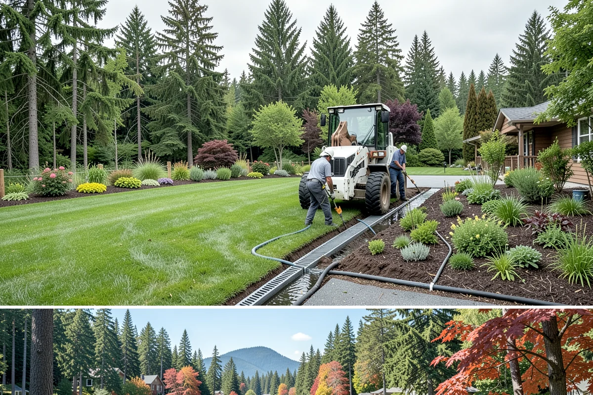 Bubbling Rock Installation in Covington, King County, WA - Bubbling rocks can be installed in most seasons, though drier spring-to-fall conditions make excavation and stone setting easier...