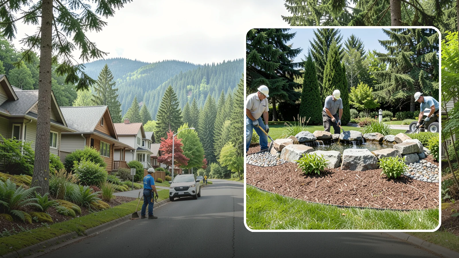 Bubbling Rock Installation in Darrington, Snohomish County, WA - We install self-contained bubbling rock features that add the soothing sound of water without the upkeep of a pond.