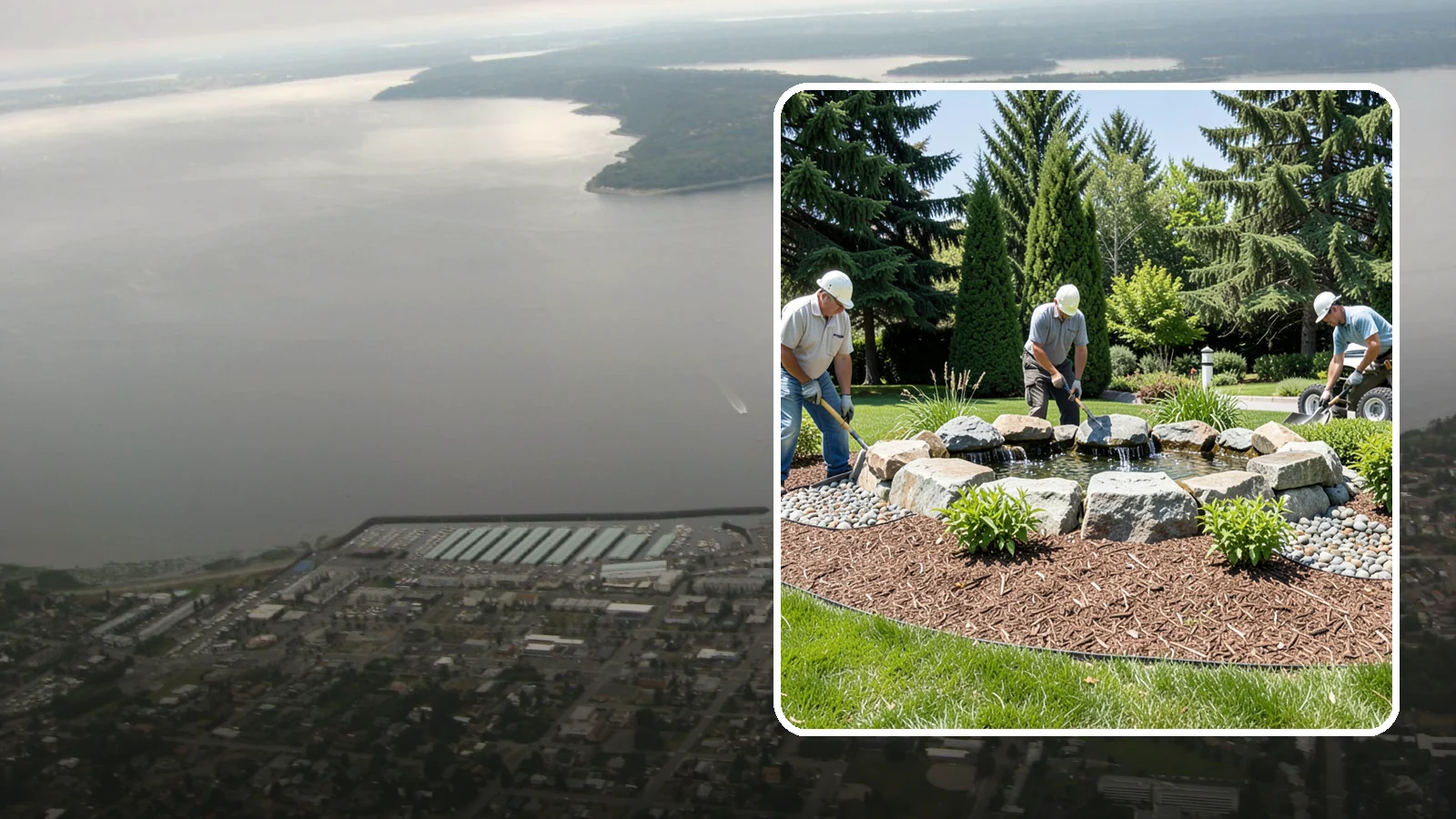 Bubbling Rock Installation in Des Moines, King County, WA - We install self-contained bubbling rock features that add the soothing sound of water without the upkeep of a pond.