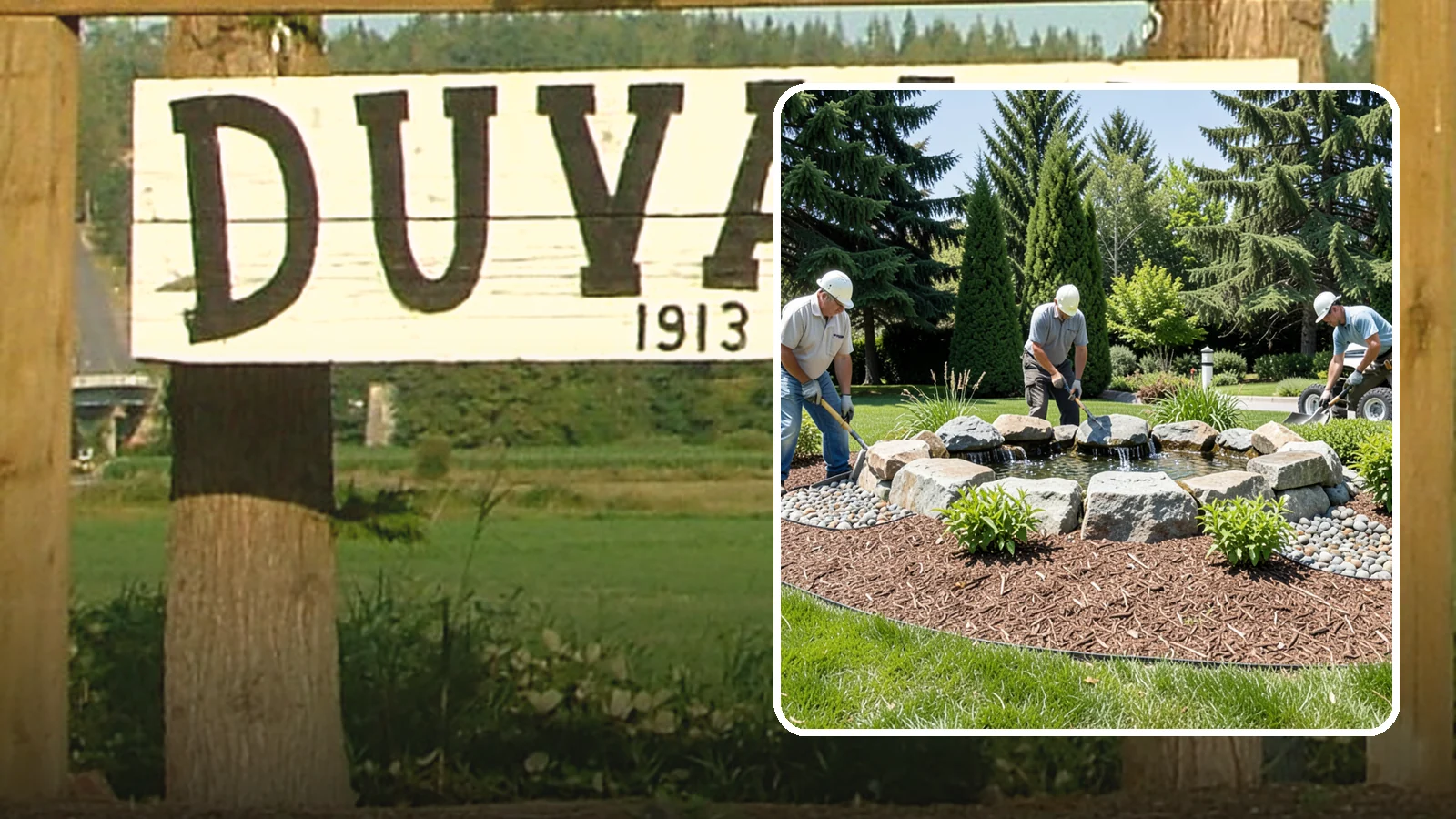 Bubbling Rock Installation in Duvall, King County, WA - We install self-contained bubbling rock features that add the soothing sound of water without the upkeep of a pond.