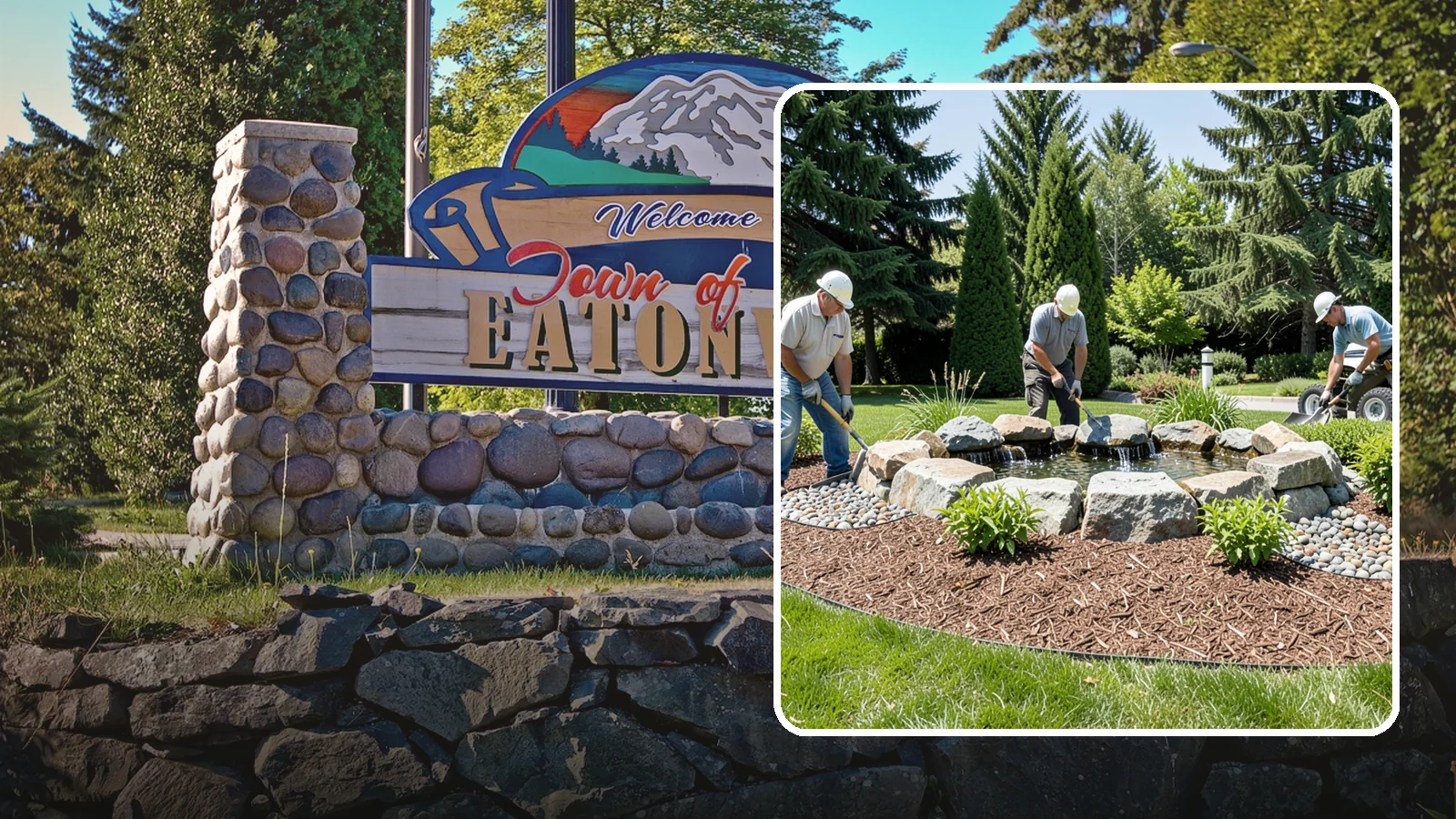 Bubbling Rock Installation in Eatonville, Pierce County, WA - We install self-contained bubbling rock features that add the soothing sound of water without the upkeep of a pond.