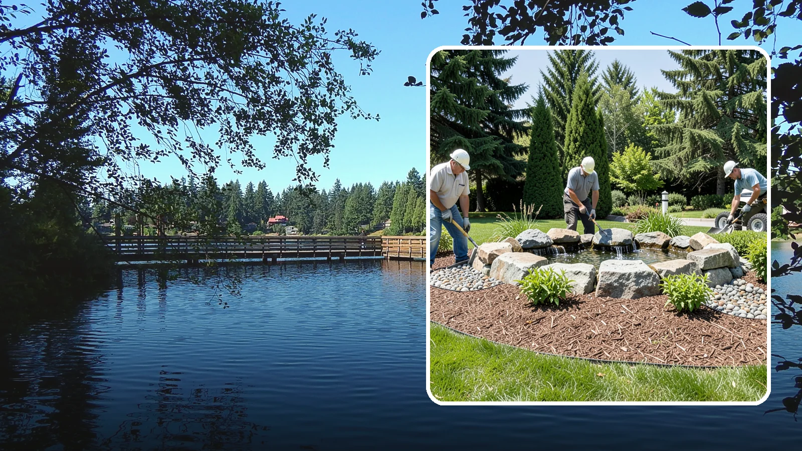 Bubbling Rock Installation in Federal Way, King County, WA - We install self-contained bubbling rock features that add the soothing sound of water without the upkeep of a pond.