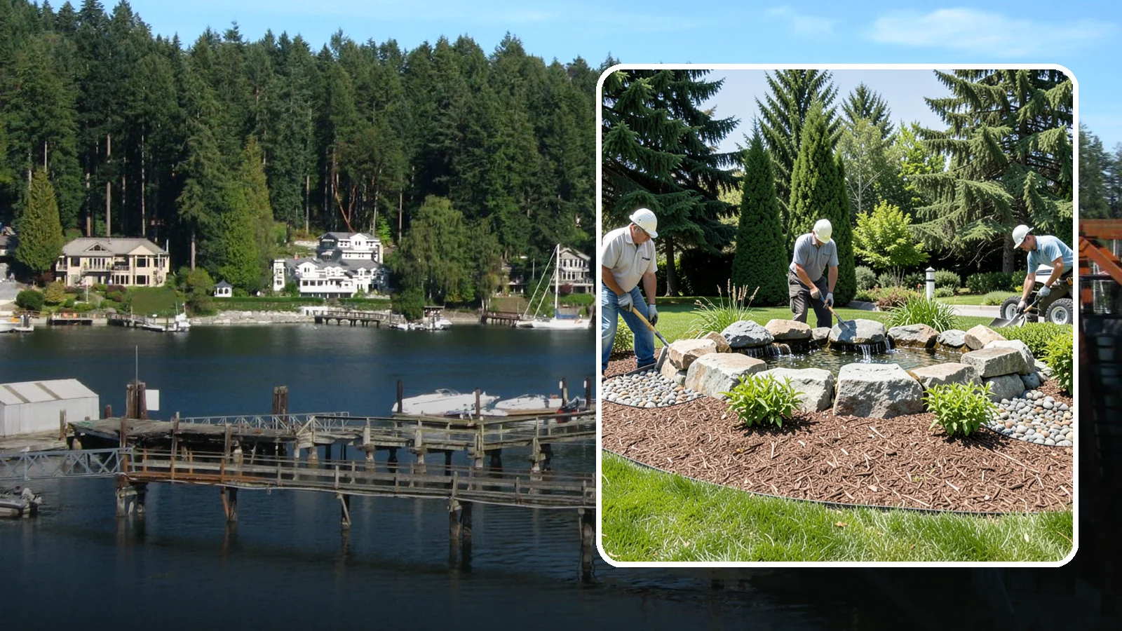 Bubbling Rock Installation in Gig Harbor, Pierce County, WA - We install self-contained bubbling rock features that add the soothing sound of water without the upkeep of a pond.