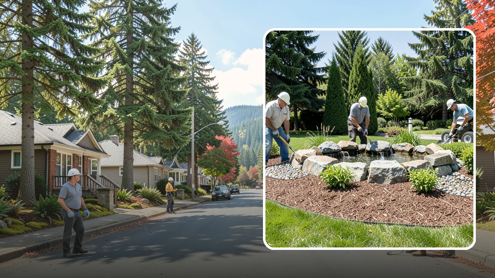 Bubbling Rock Installation in Hunts Point, King County, WA - We install self-contained bubbling rock features that add the soothing sound of water without the upkeep of a pond.