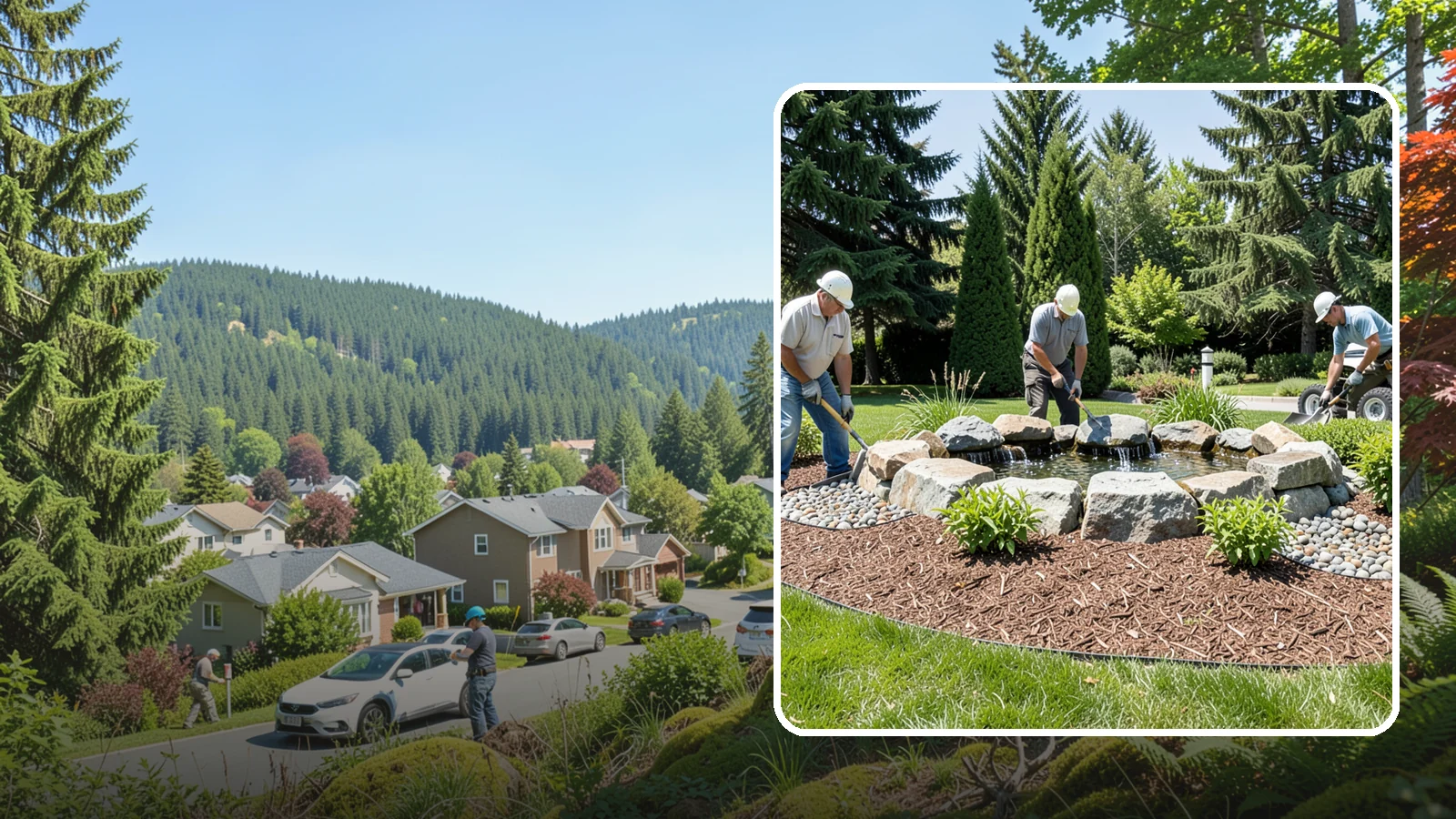 Bubbling Rock Installation in Index, Snohomish County, WA - We install self-contained bubbling rock features that add the soothing sound of water without the upkeep of a pond.