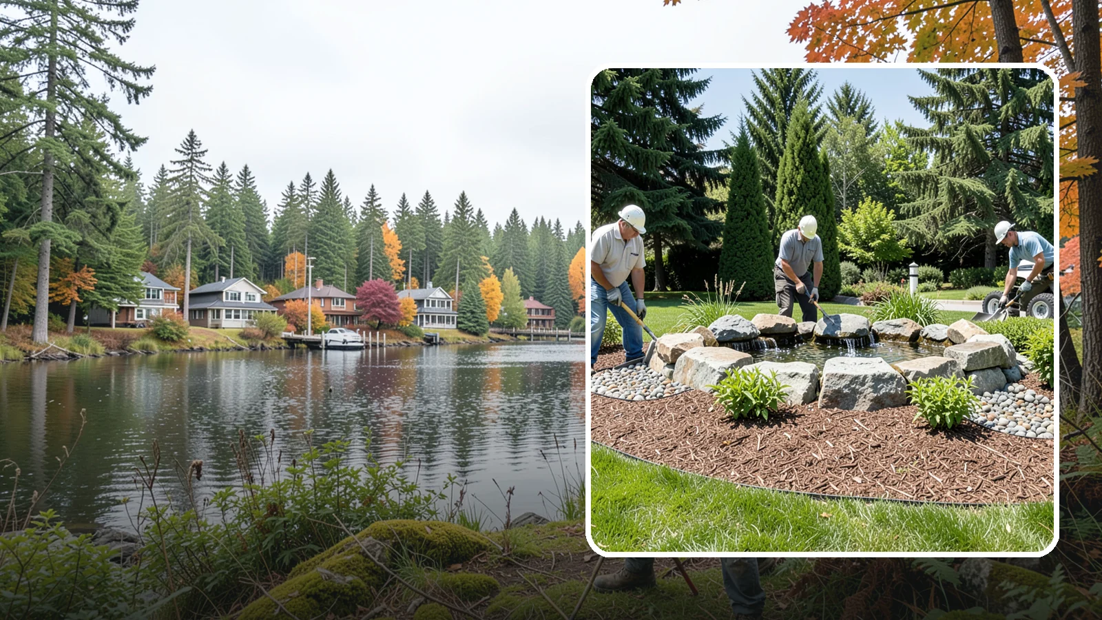 Bubbling Rock Installation in La Conner, Skagit County, WA - We install self-contained bubbling rock features that add the soothing sound of water without the upkeep of a pond.